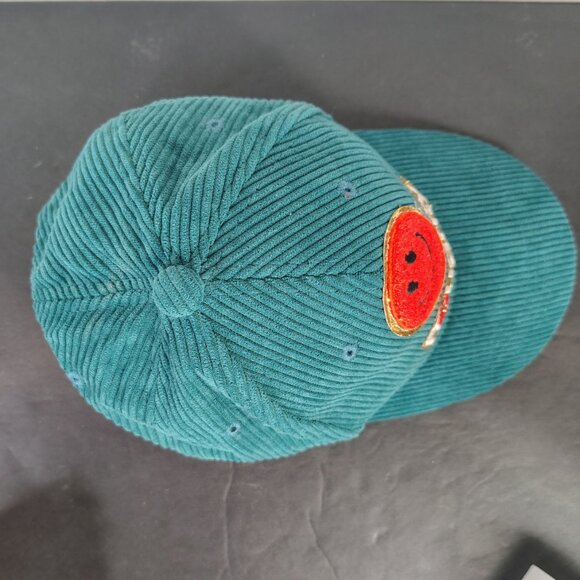 Boyee Corduroy Naughty Hat Cap Snap Back Turquoise Smiley Face - Picture 6 of 9